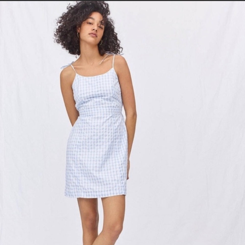 Madewell summer dress in blue checks